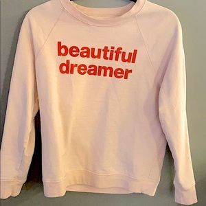 JCrew “Beautiful Dreamer” baby pink crewneck